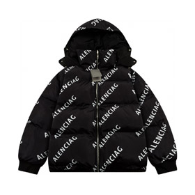 Balenciaga all-over logo print reversible cotton jacket-5487