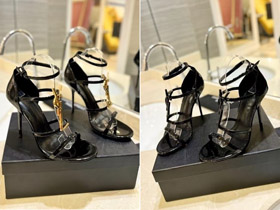 Yves Saint Laurent YSL open-toe single-strap stiletto heels-5612