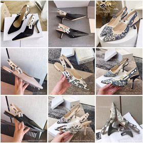 Dior pointed-toe slingback kitten heel pumps with bow detail-5613