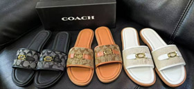 Coach classic flat slide sandals-5637