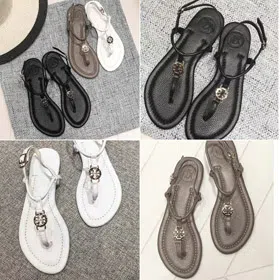 Tory Burch new flat thong sandals with buckle strap-5667