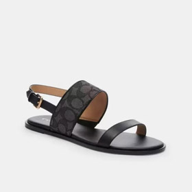 Coach new soft-soled printed cutout slide sandals-5677