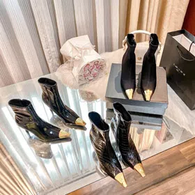 Yves Saint Laurent YSL stiletto heel ankle boots with side zipper-5722