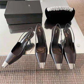 Yves Saint Laurent (YSL) high heels with metal toe caps-5738