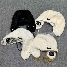 Chanel warm earflap hat with ties-5841