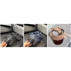 Dior new openwork woven cannage pattern ribbon sun hat-5859