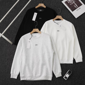 Alo embroidered crewneck sweatshirt with fleece lining-5914