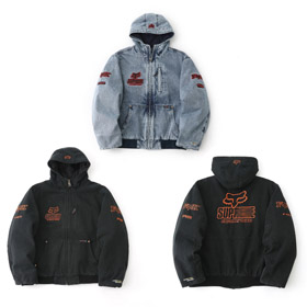 Supreme x Fox Racing collaborative hooded denim jacket-5924