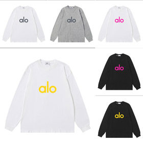 Alo printed crew neck long-sleeved T-shirt-5944