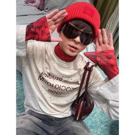 Acne Studios rhinestone-embellished long-sleeved T-shirt-5949