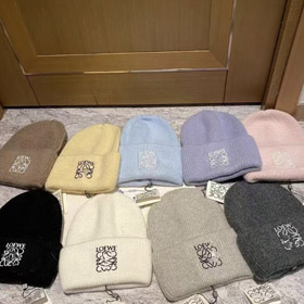 Loewe new warm rabbit fur knitted hat-5973