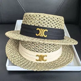 Celine hand-woven sun hat with flat top-5978
