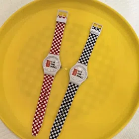 VANS checkered strap sports digital watch-5989