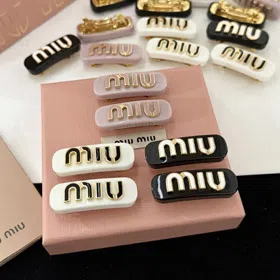 Miu Miu new enamel hair clip with drip design-5998