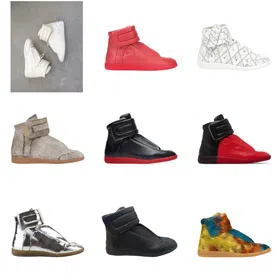 Maison Margiela Future Calfskin Round-Toe Lace-Up High-Top Sneakers-6003