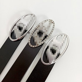 Diesel New Full-Crystal Buckle Leather Belt-6009