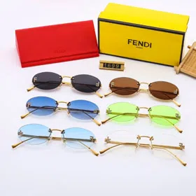 Fendi Fashion Oval Sunglasses with UV Metal-6119