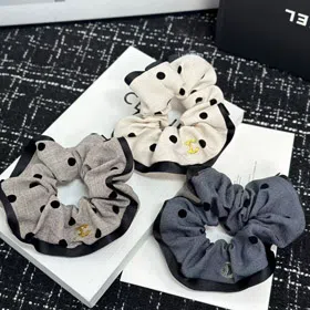 Chanel polka dot scrunchie-6256