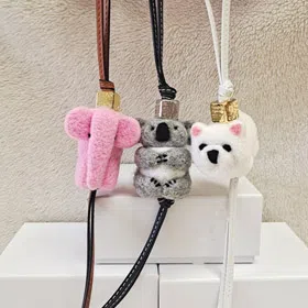 Loewe wool felt handmade doll car bag charm-6276