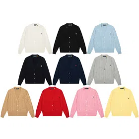 Polo Ralph Lauren cable knit cardigan with deep V-neck-6324