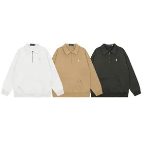 Polo Ralph Lauren Classic Casual Versatile Collared Half-Zip Sweatshirt-6331