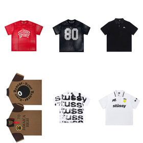 Stussy Sports Casual Jersey Letter Print Short-Sleeve T-Shirt Series-6355