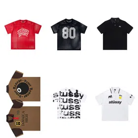 Stussy Sports Casual Jersey Letter Print Short-Sleeve T-Shirt Series-6355