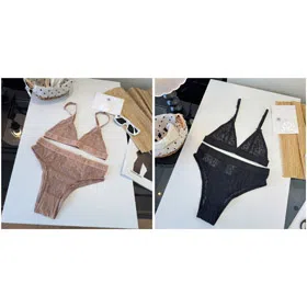 Gucci Sexy Sheer Lace Two-Piece Swimsuit-6446