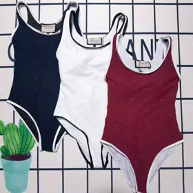 Gucci GG One-Piece Triangle Swimsuit Slimming Swimwear-6466