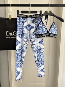 Dolce & Gabbana (DG) New High-Stretch Long-Length Fitness & Yoga Set-6473
