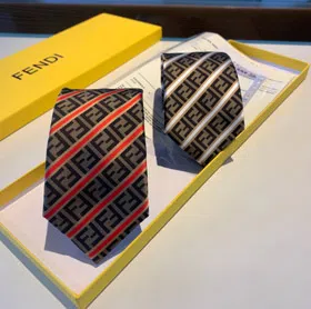 Fendi Vintage All-Over Print Silk Tie-6563