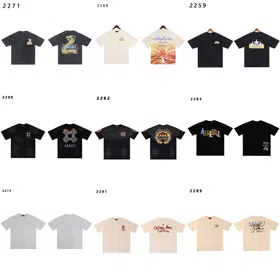 AMIRI Letter Pattern Series Crewneck Short-Sleeve T-Shirt-6607