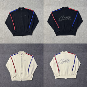 Corteiz Stand-Collar Zip-Side Knitted Cardigan Sweater Jacket-6616