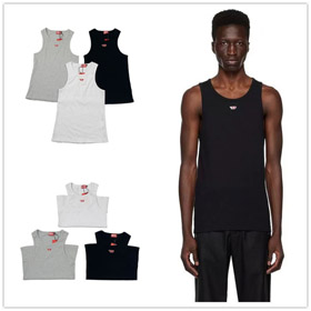 Diesel Solid-Color Slim-Fit Vest High-Stretch Ribbed Sleeveless T-Shirt-6619