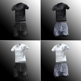 On Quick Dry Running T-shirt Double Layer Shorts Sport Set-6663