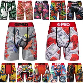PSD Athletic Shorts Hit Cartoon/Anime Style Boxer Briefs-6690