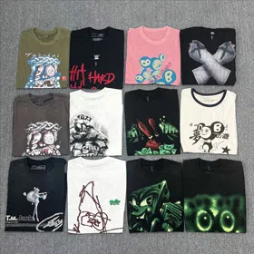 Travis Scott Graphic Vintage Washed & Distressed Short-Sleeve T-Shirt-6725